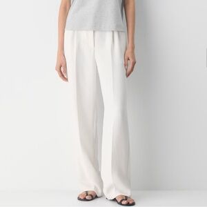 Aritzia effortless crepette trousers. Color light birch